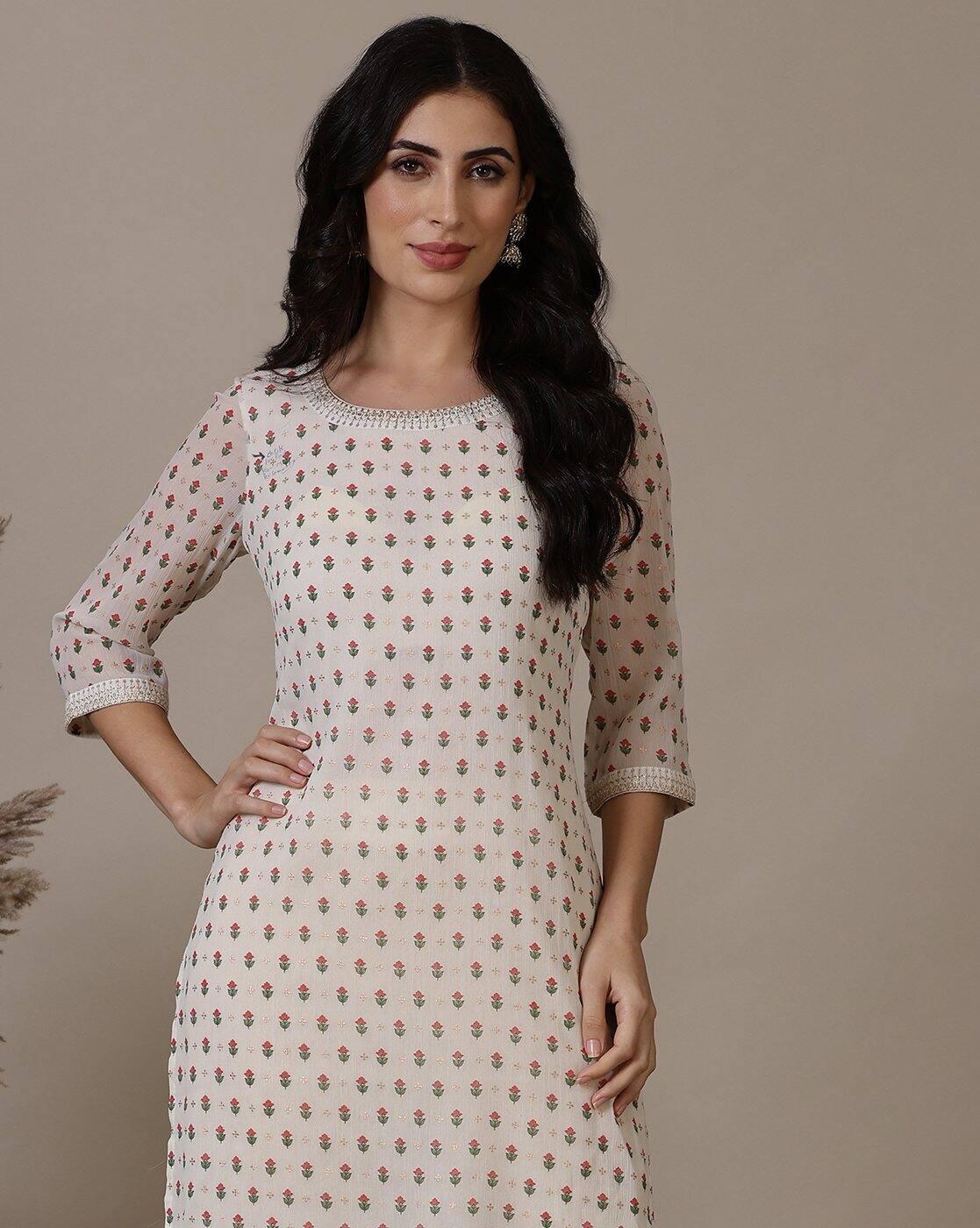 Women Floral Print Straight Kurta