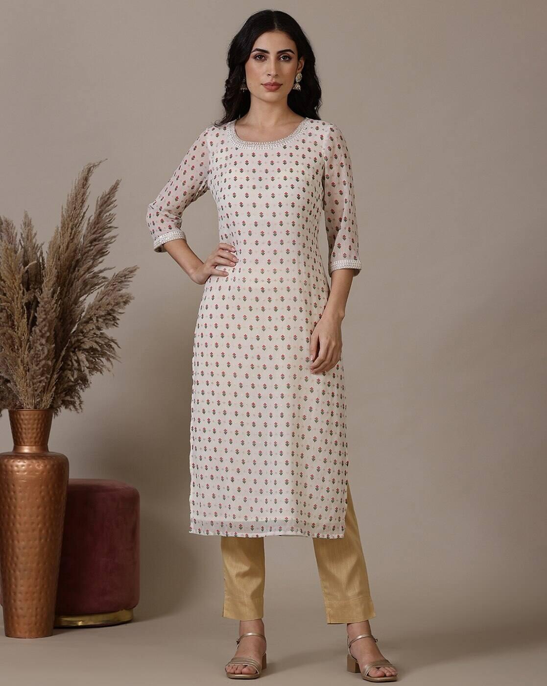 Women Floral Print Straight Kurta