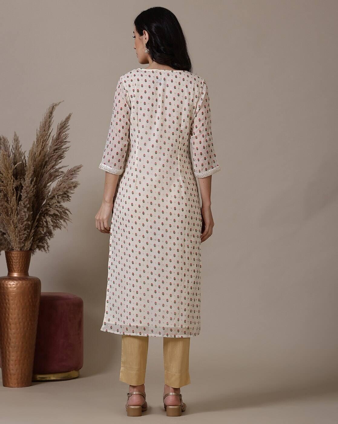 Women Floral Print Straight Kurta