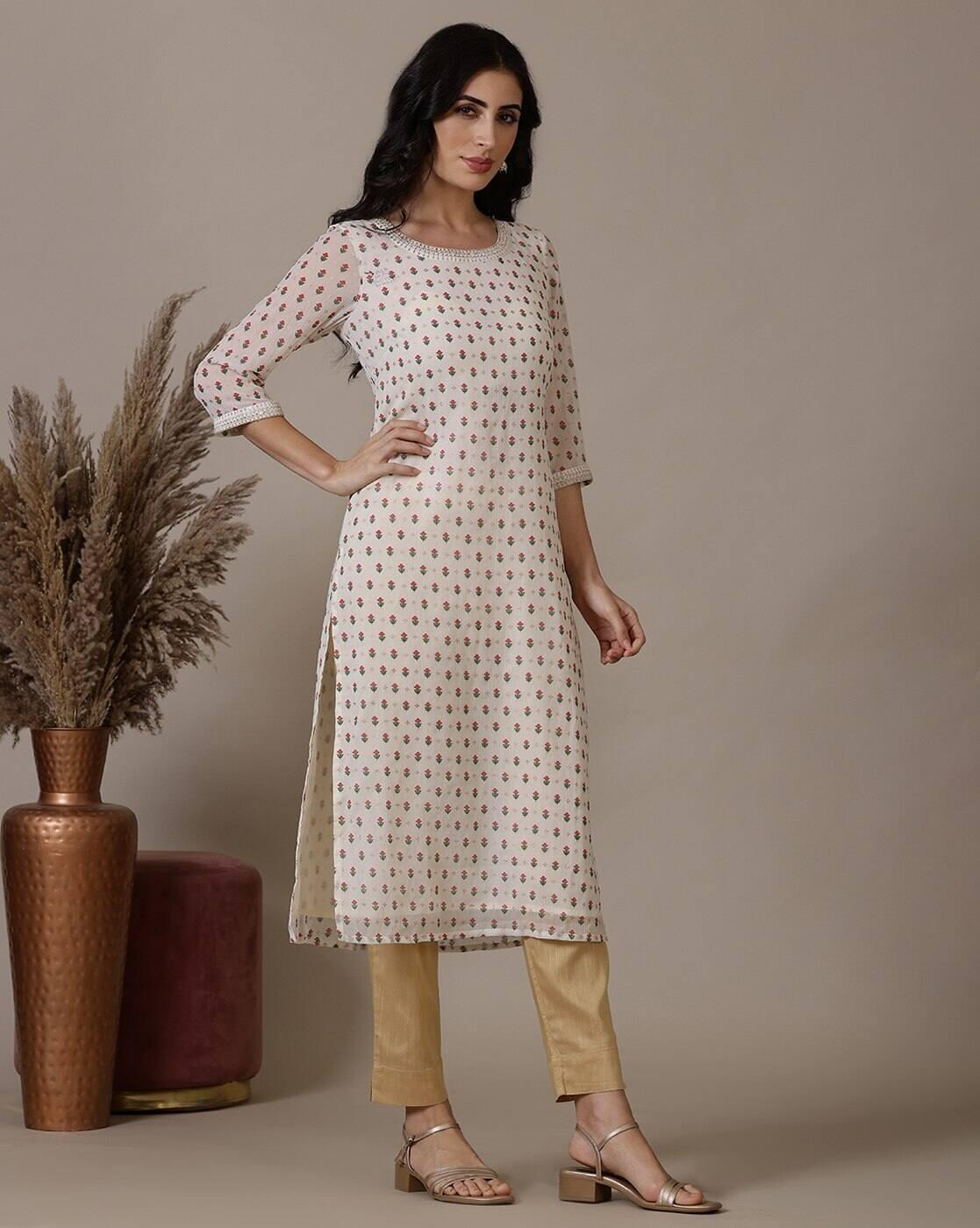 Women Floral Print Straight Kurta