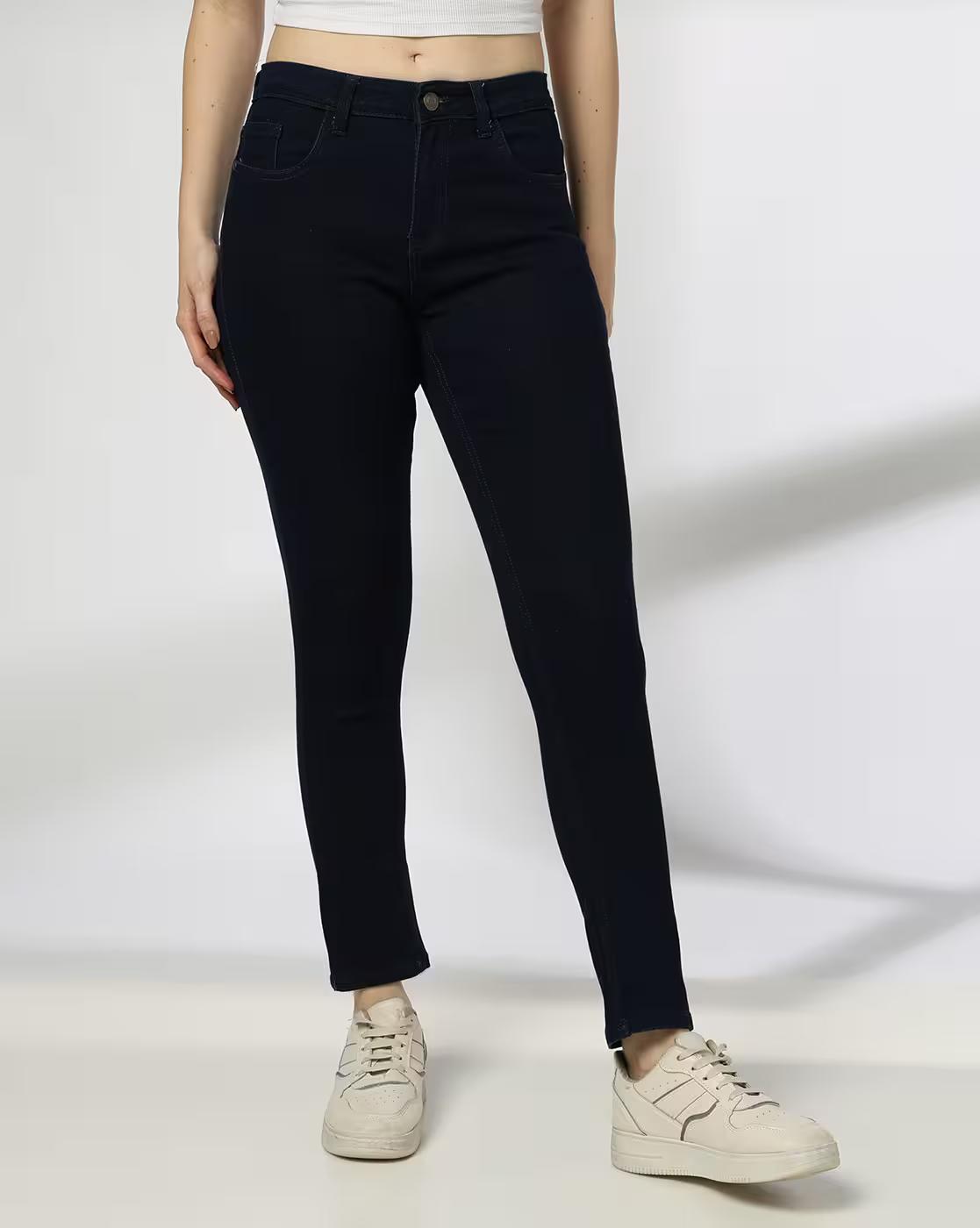 Women Mid-Rise Skinny Fit Solid Clean Jeans