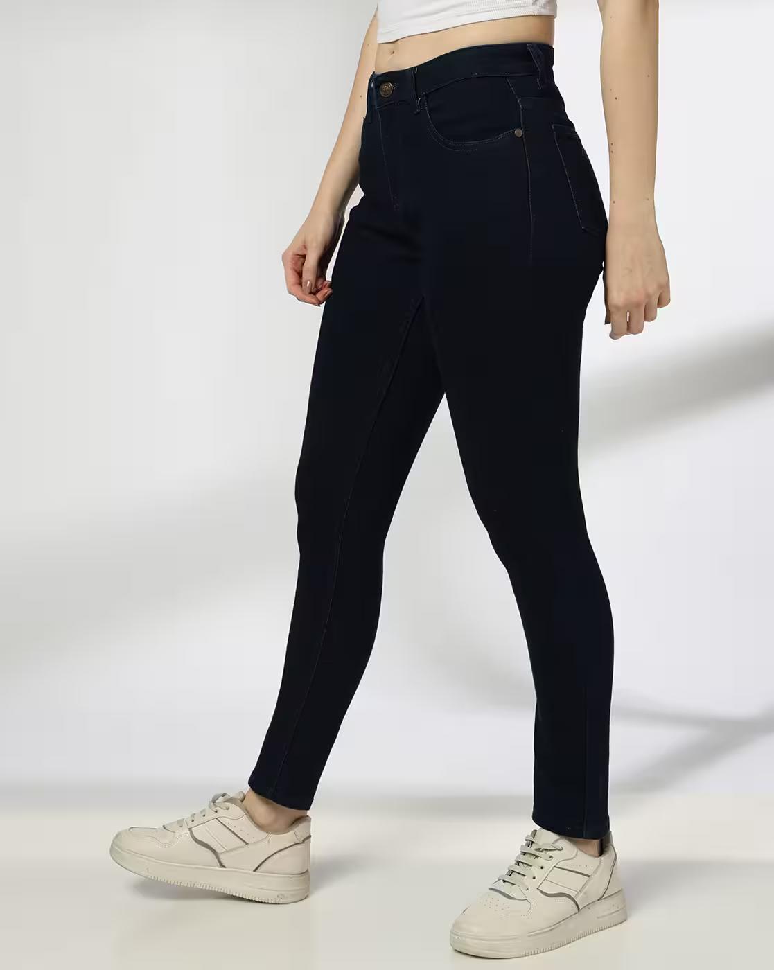 Women Mid-Rise Skinny Fit Solid Clean Jeans