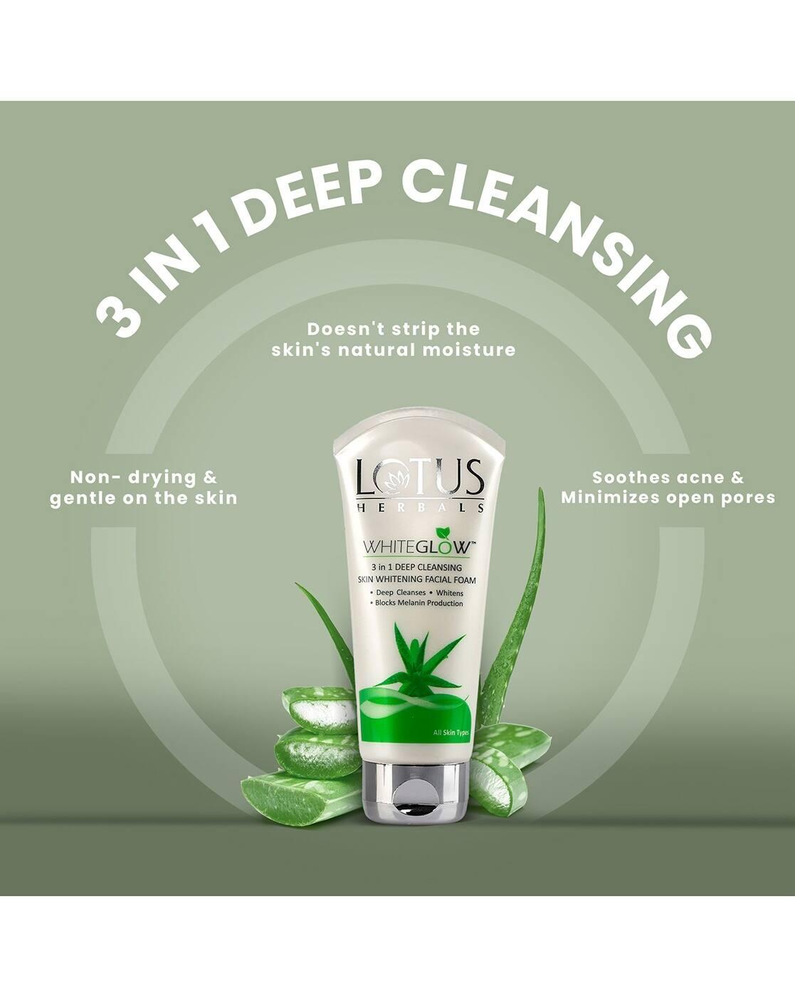 Lotus Herbals 3 in 1 Deep Cleansing Facial Foam Face Wash