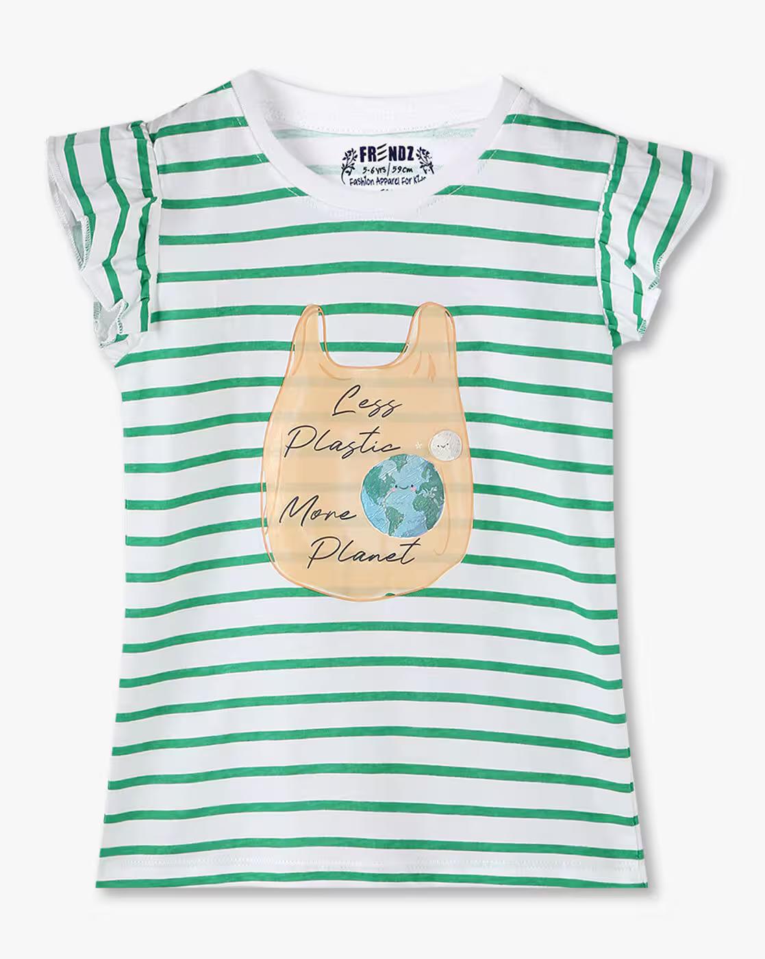 MORE PLANET FLUTTER SLEEVE, GREEN, 2-3Y