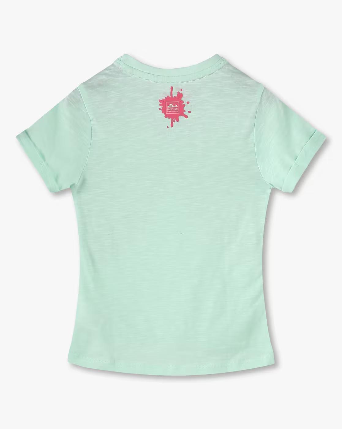 Girls Embroidered Boxy Fit Round-Neck T-Shirt