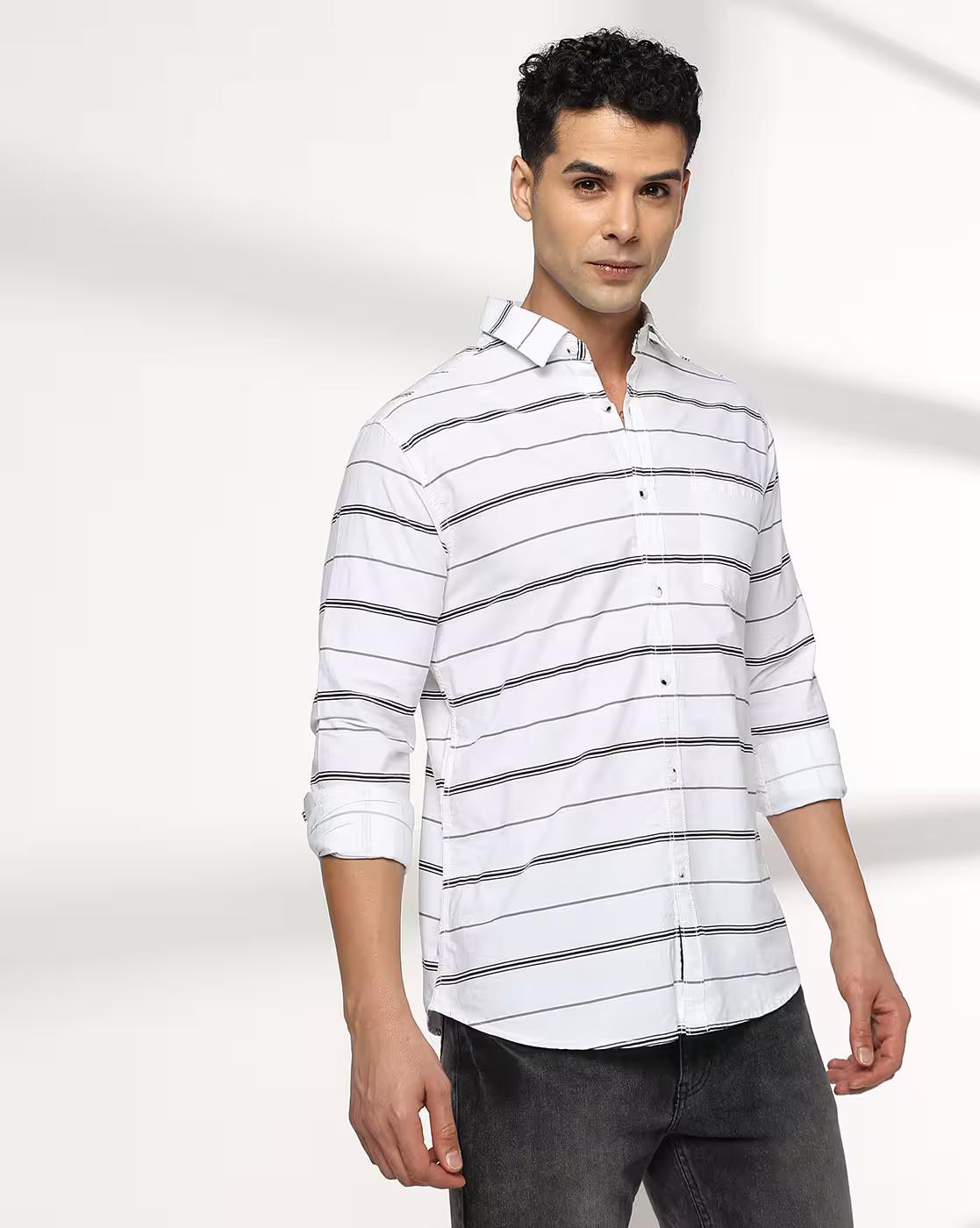 Men Striped Slim Fit Shirt
