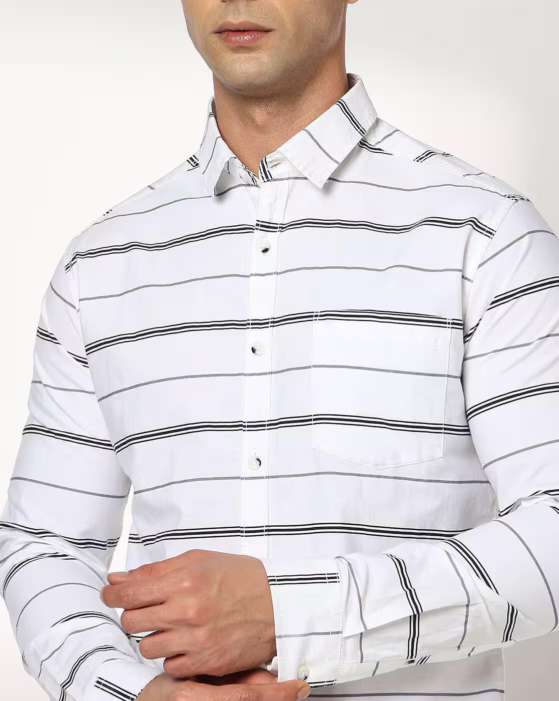 Men Striped Slim Fit Shirt