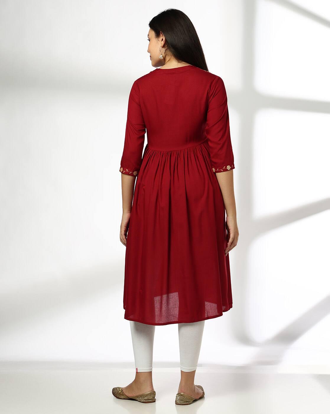 AVAASA MNM KURTAS, MAROON, L
