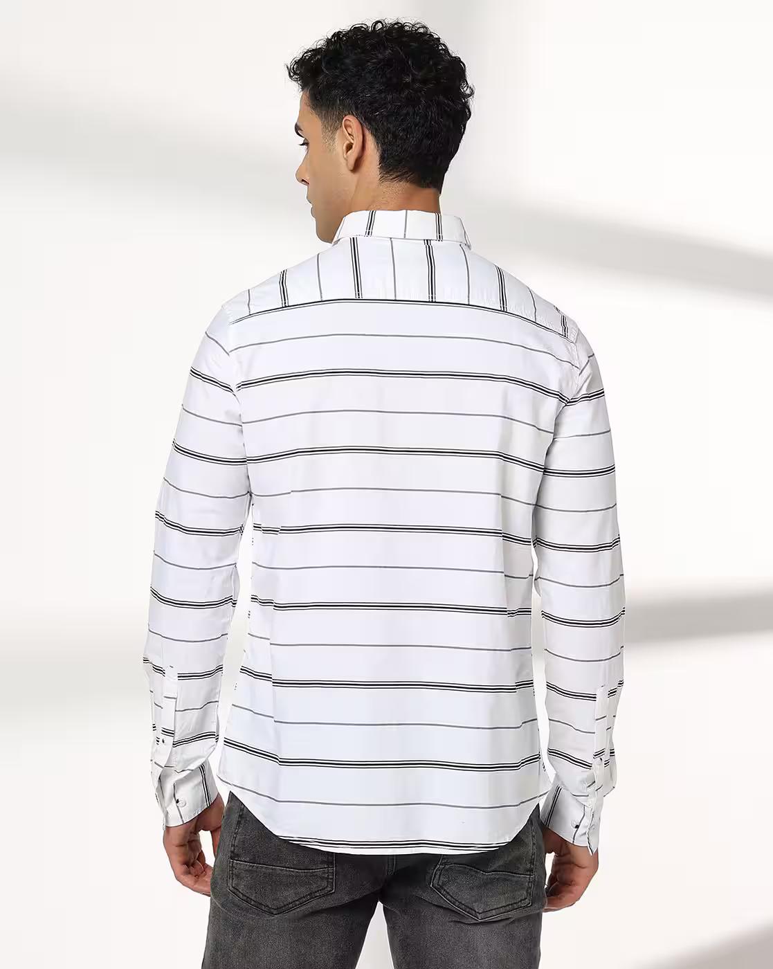 Men Striped Slim Fit Shirt