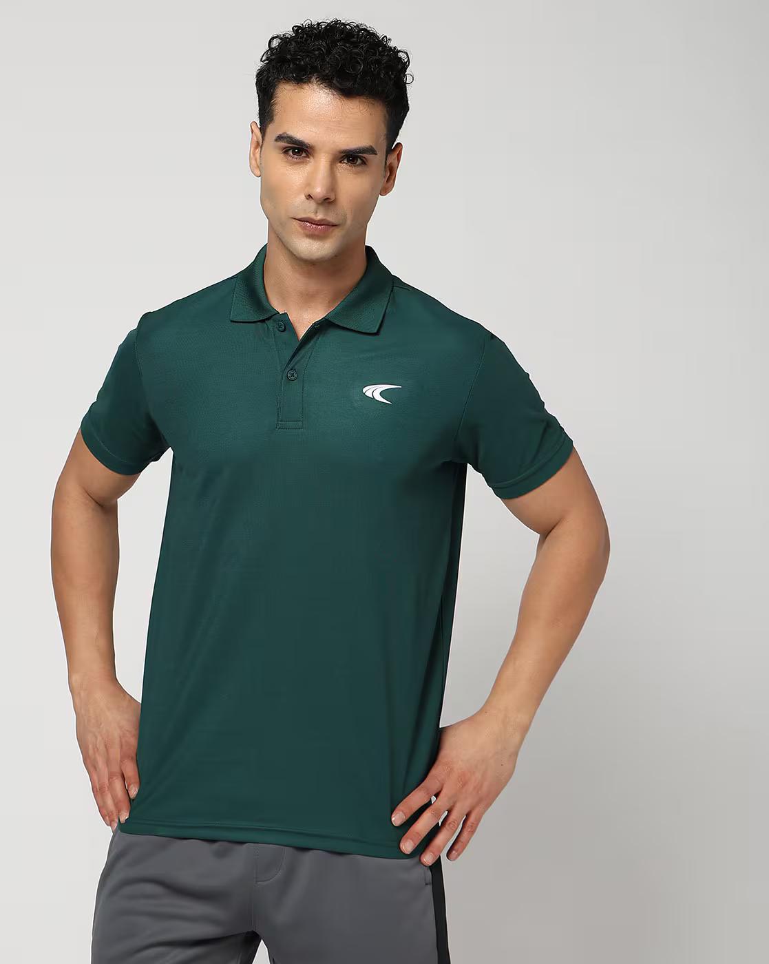 Men Regular Fit Active Polo T-Shirt