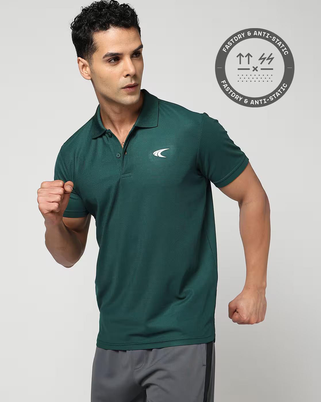 Men Regular Fit Active Polo T-Shirt