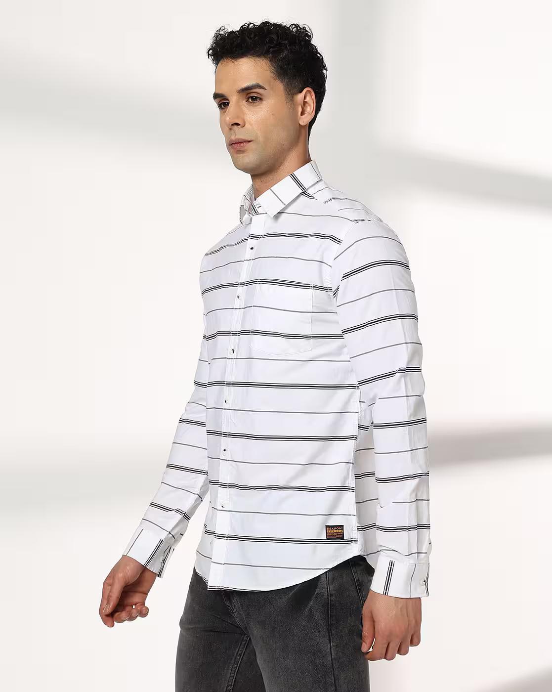 Men Striped Slim Fit Shirt