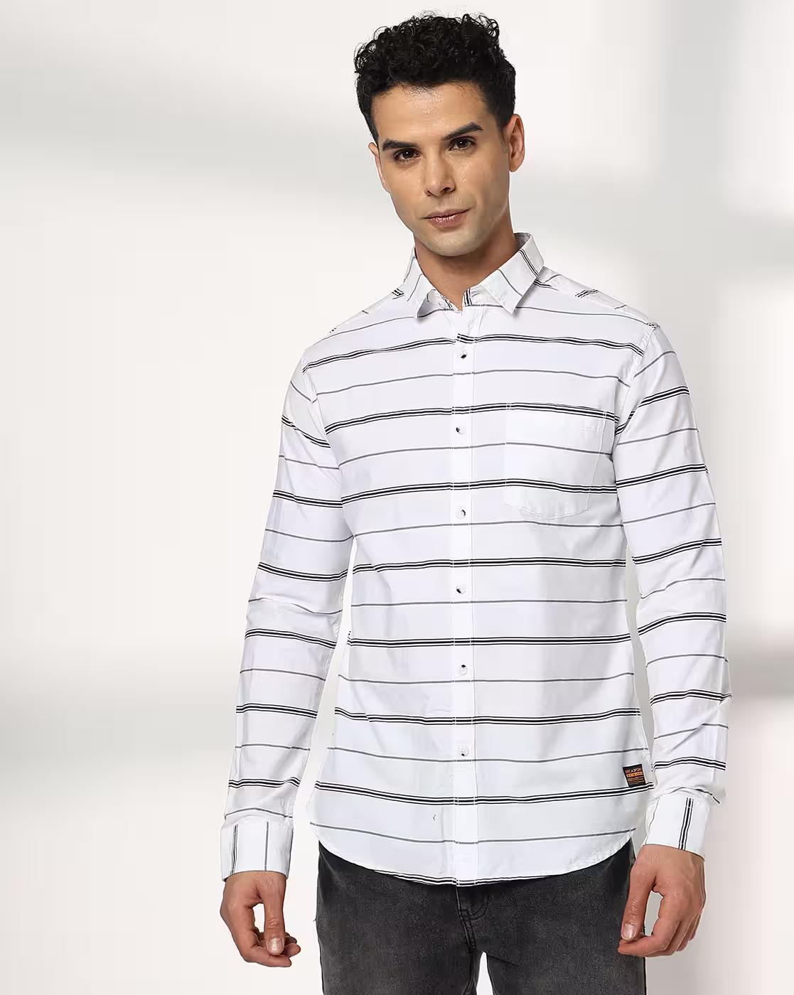 Men Striped Slim Fit Shirt