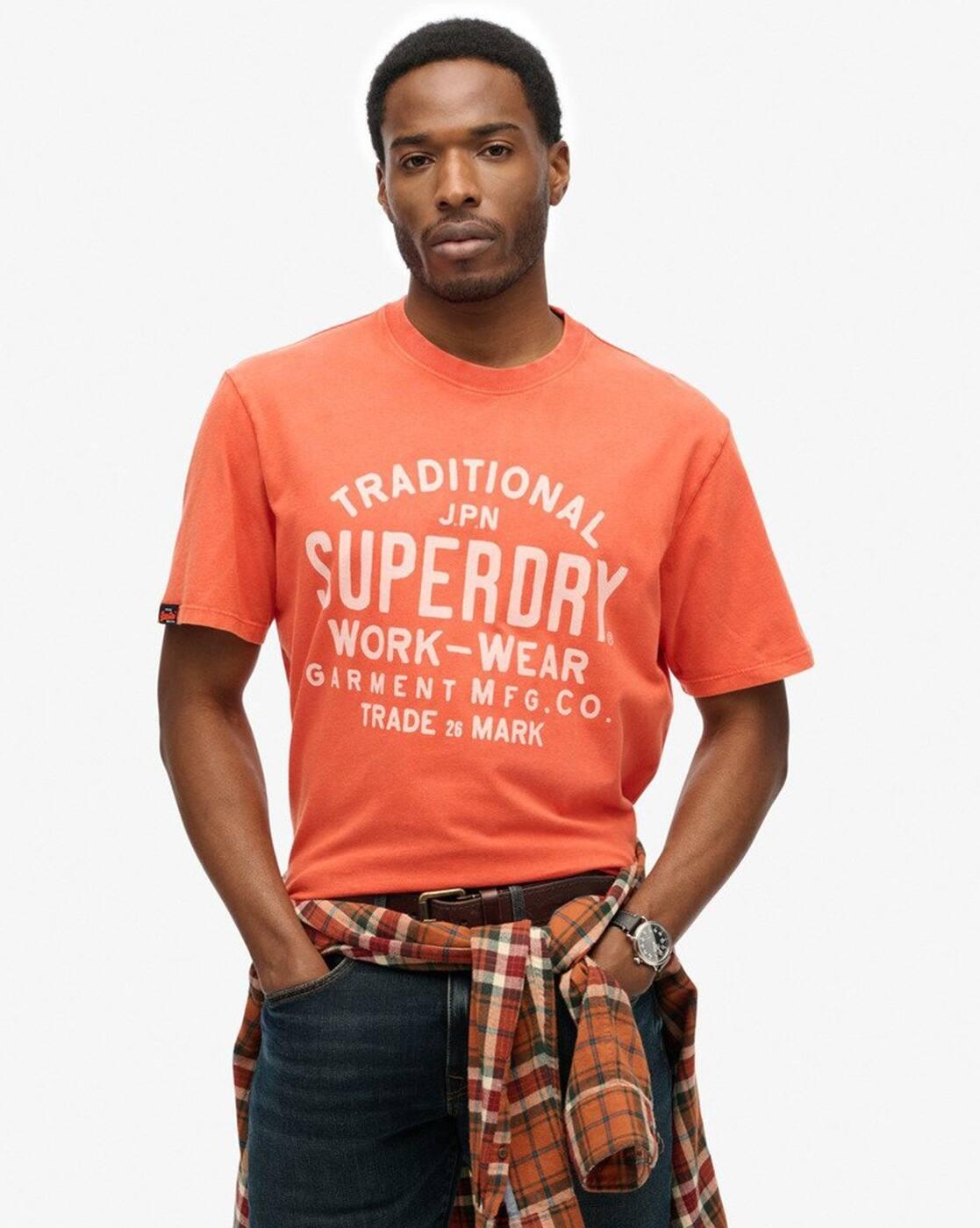 Men Brand Print Regular Fit Cotton Crew-Neck T-Shirt