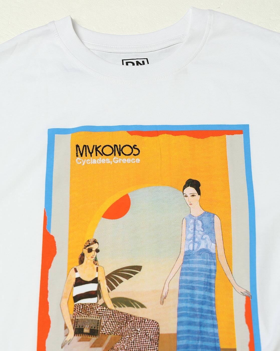 MYKONOS OVERSIZED TEE, WHITE, M