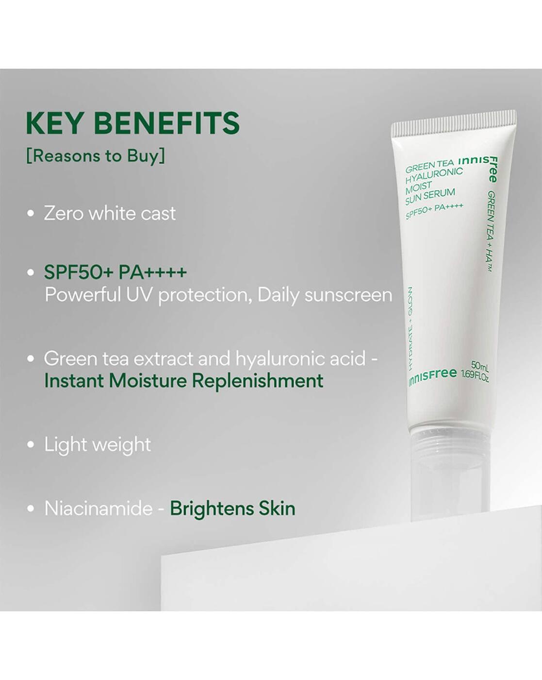 Green Tea Hyaluronic Moist Sun Serum Spf50+ PA++++ (50 ml)