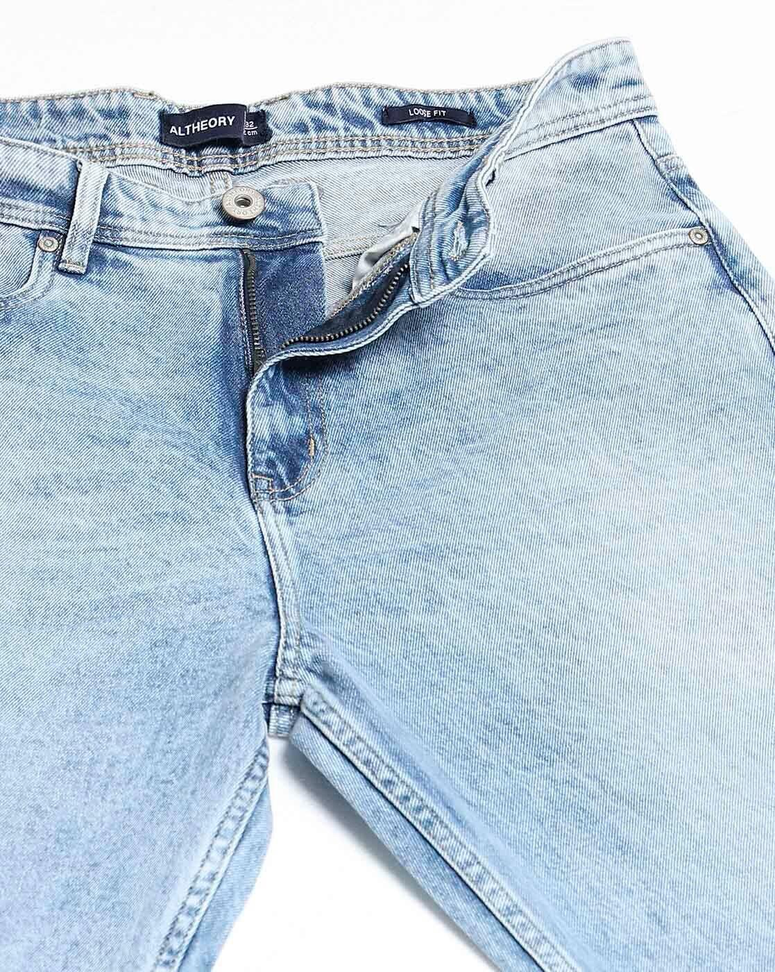 Ice Washed Loose Fit Jeans