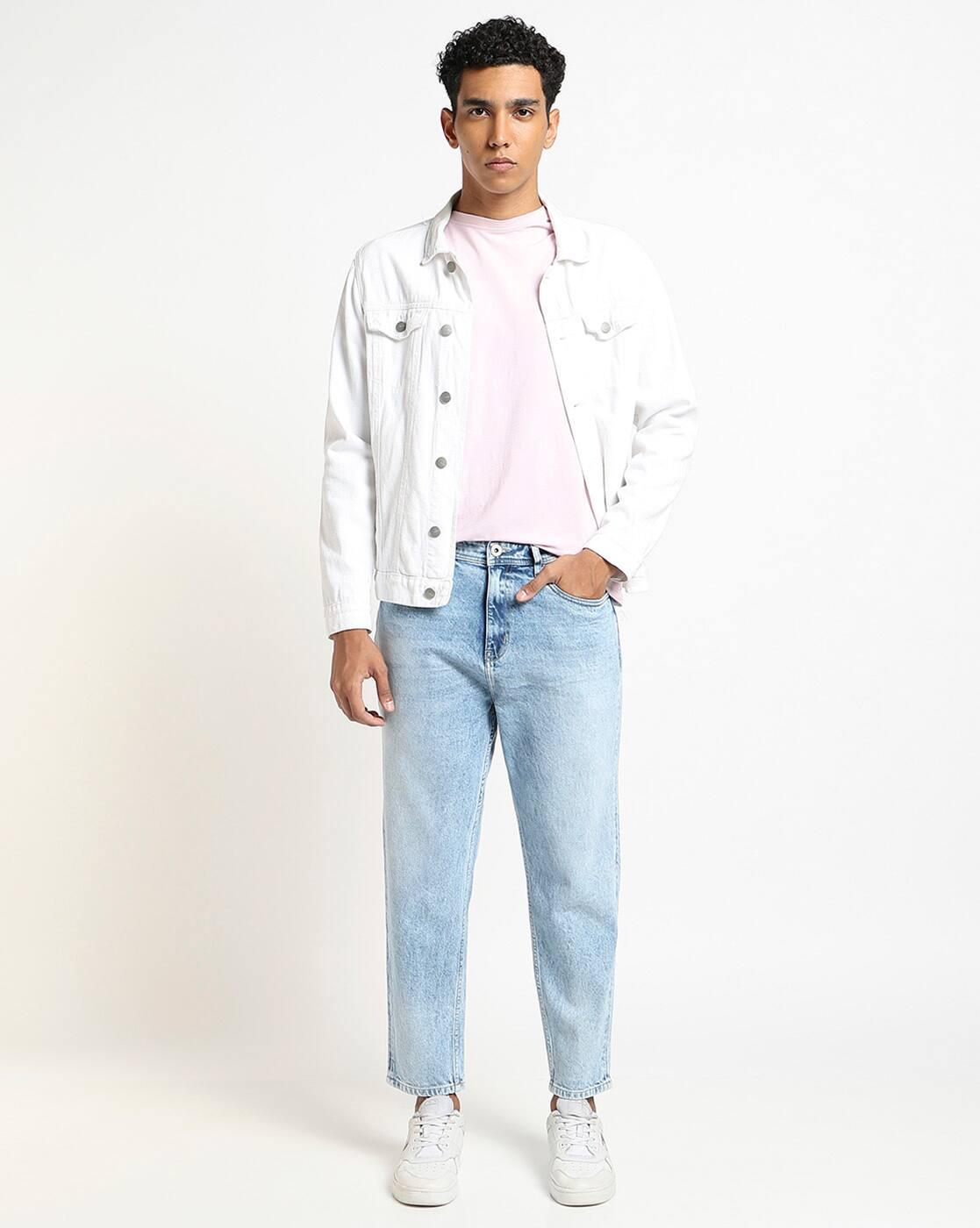 Ice Washed Loose Fit Jeans