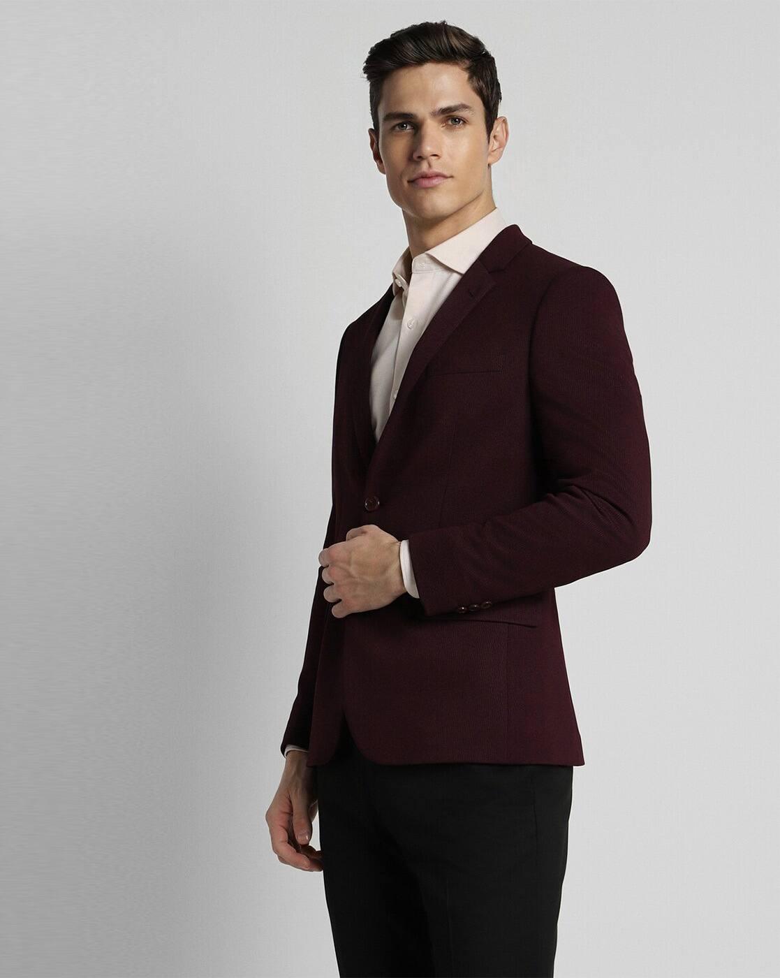 Men Slim Fit Single-Breasted Blazer