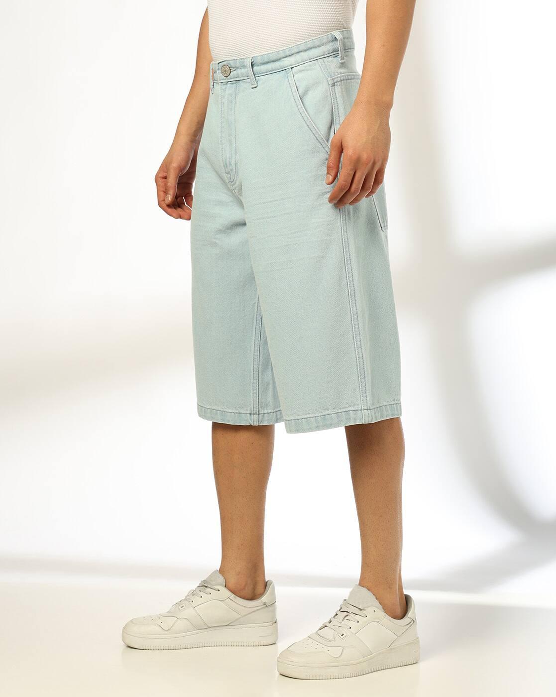 Men Mid-Rise Regular Fit Jorts Denim Shorts