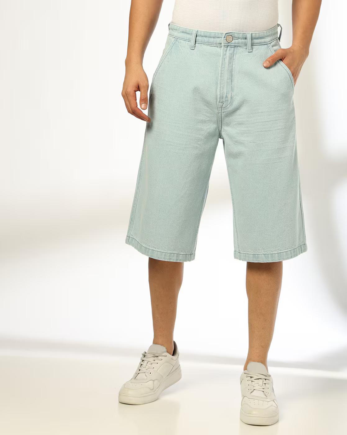 Men Mid-Rise Regular Fit Jorts Denim Shorts