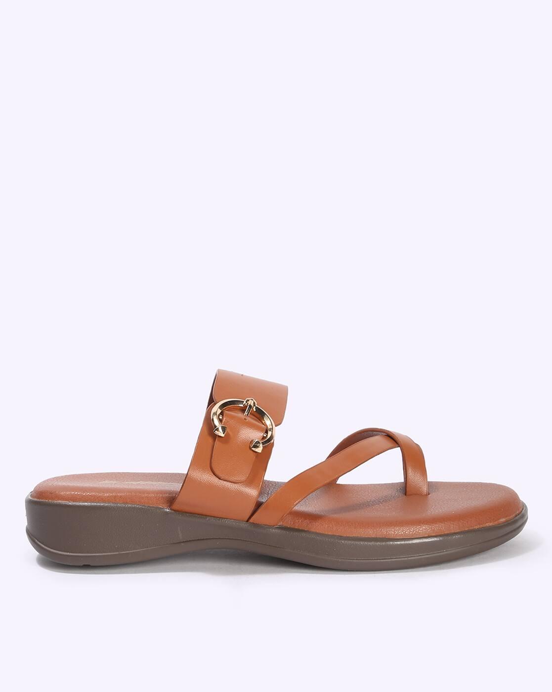 Women Toe-Ring Slippers with Metal Accent