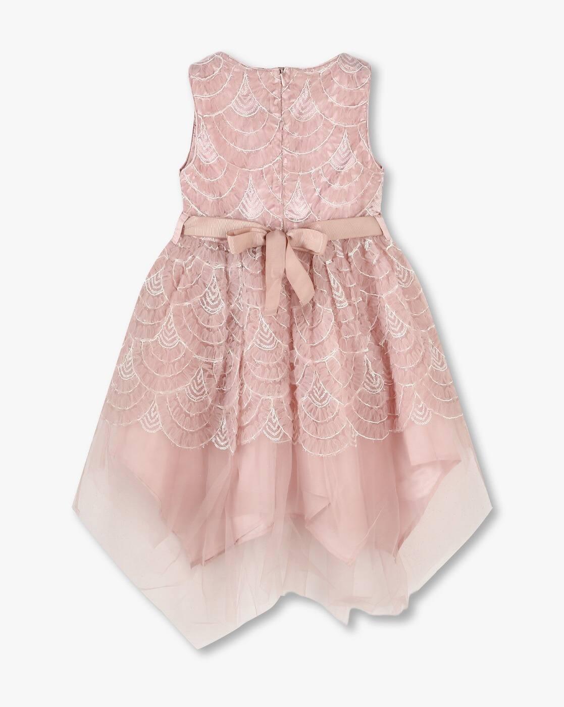 Girls Lace Tulle Fit & Flare Dress