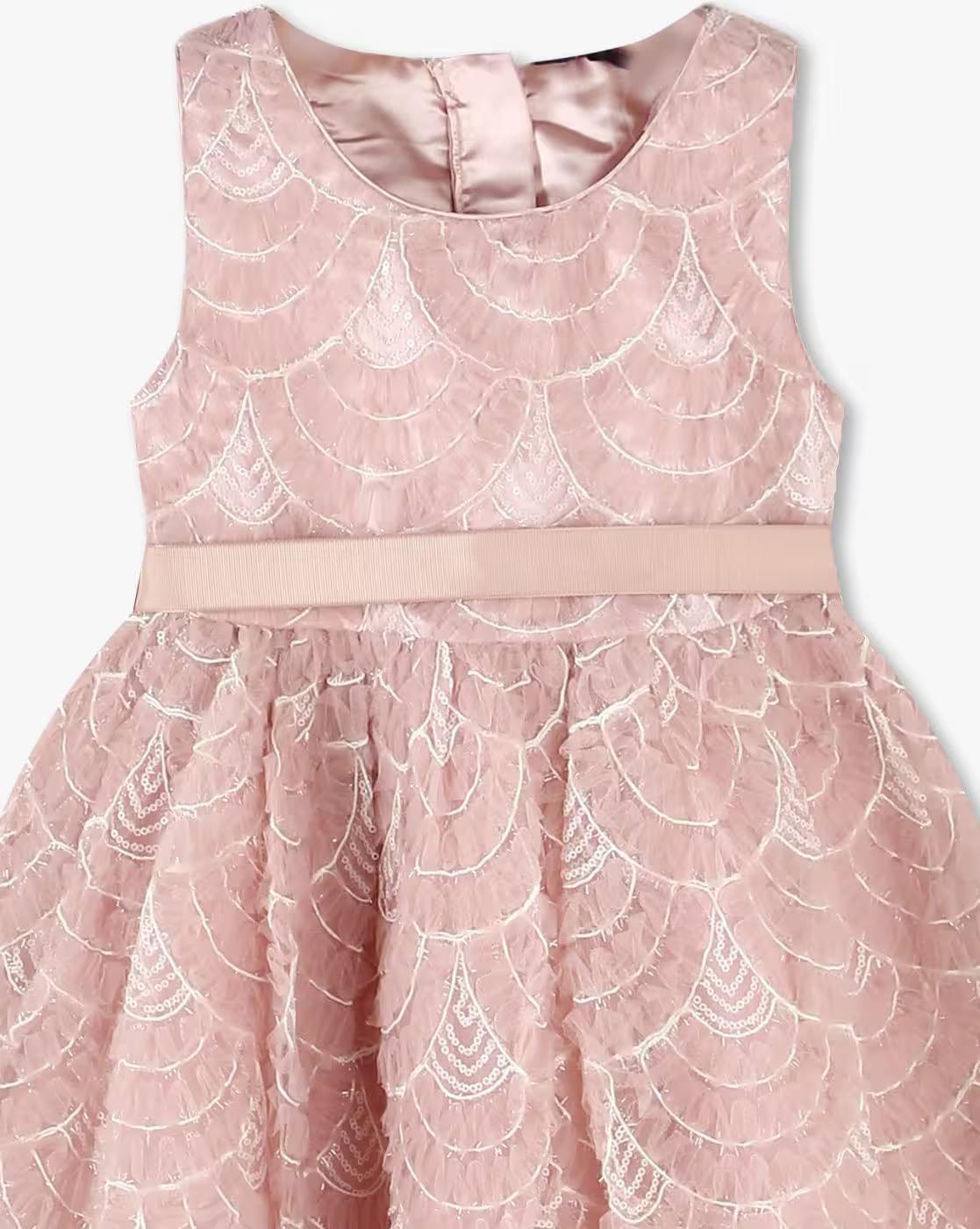 Girls Lace Tulle Fit & Flare Dress