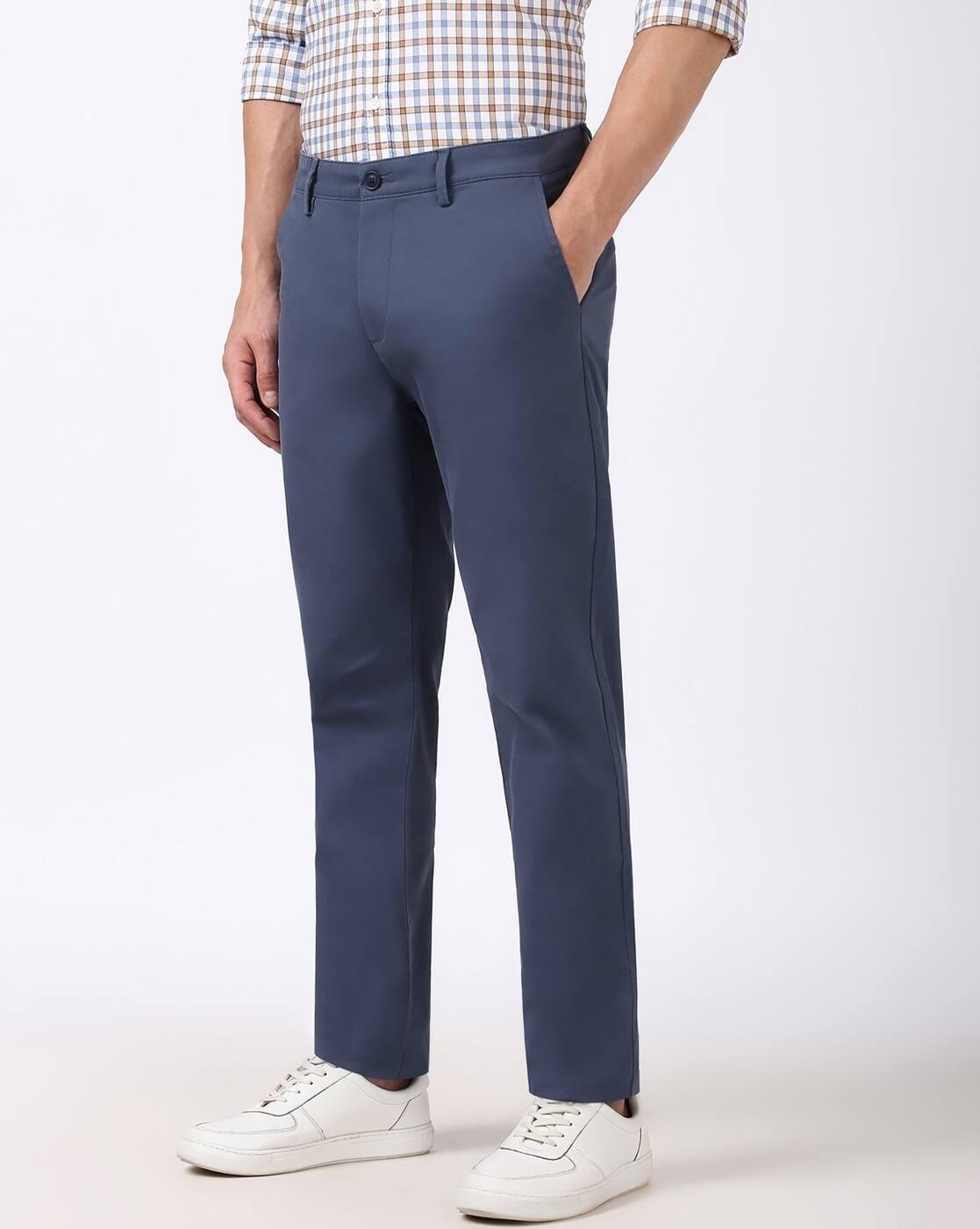 Men Slim Fit Flat-Front Chinos