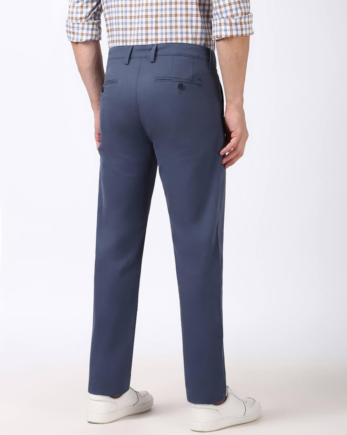 Men Slim Fit Flat-Front Chinos