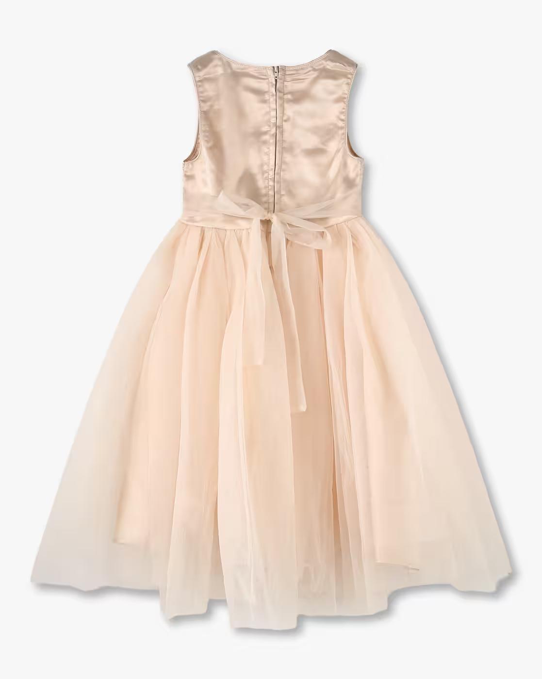 tulle dress w dtm lace patc, PEACH, 5-6Y