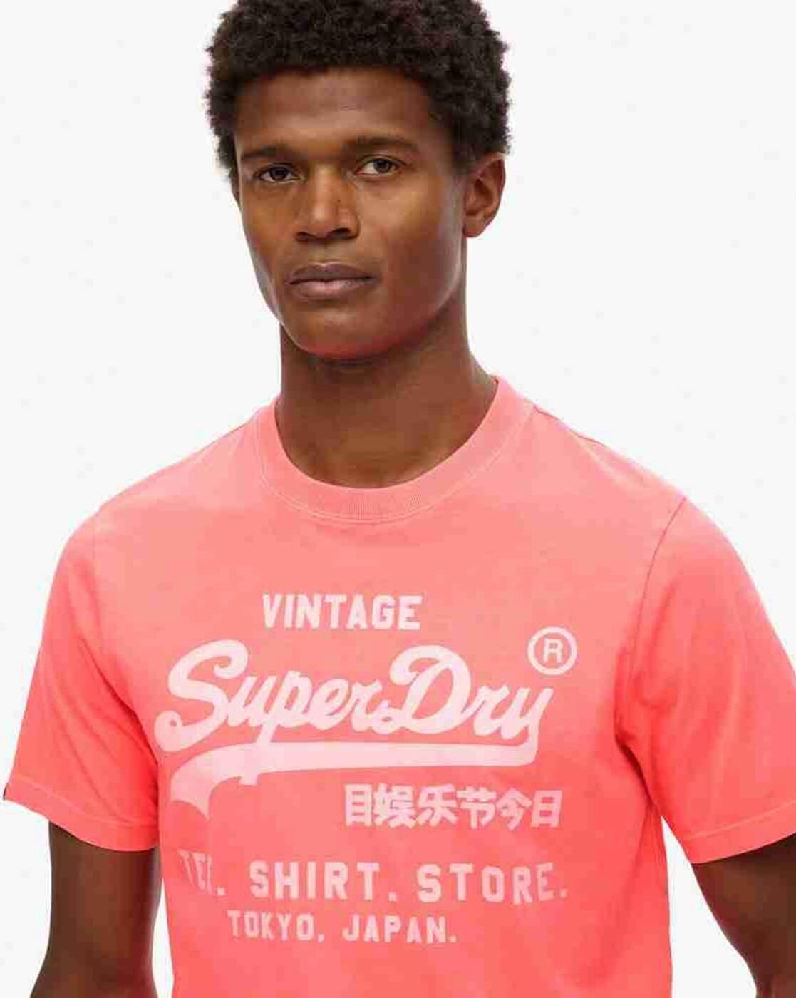 Men Vl Neon Brand Print Relaxed Fit Crew-Neck T-Shirt