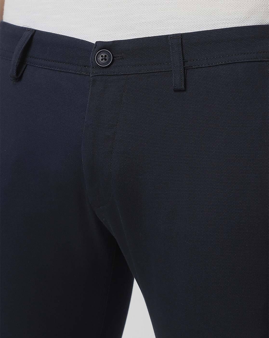 Men Skinny Fit Flat-Front Trousers