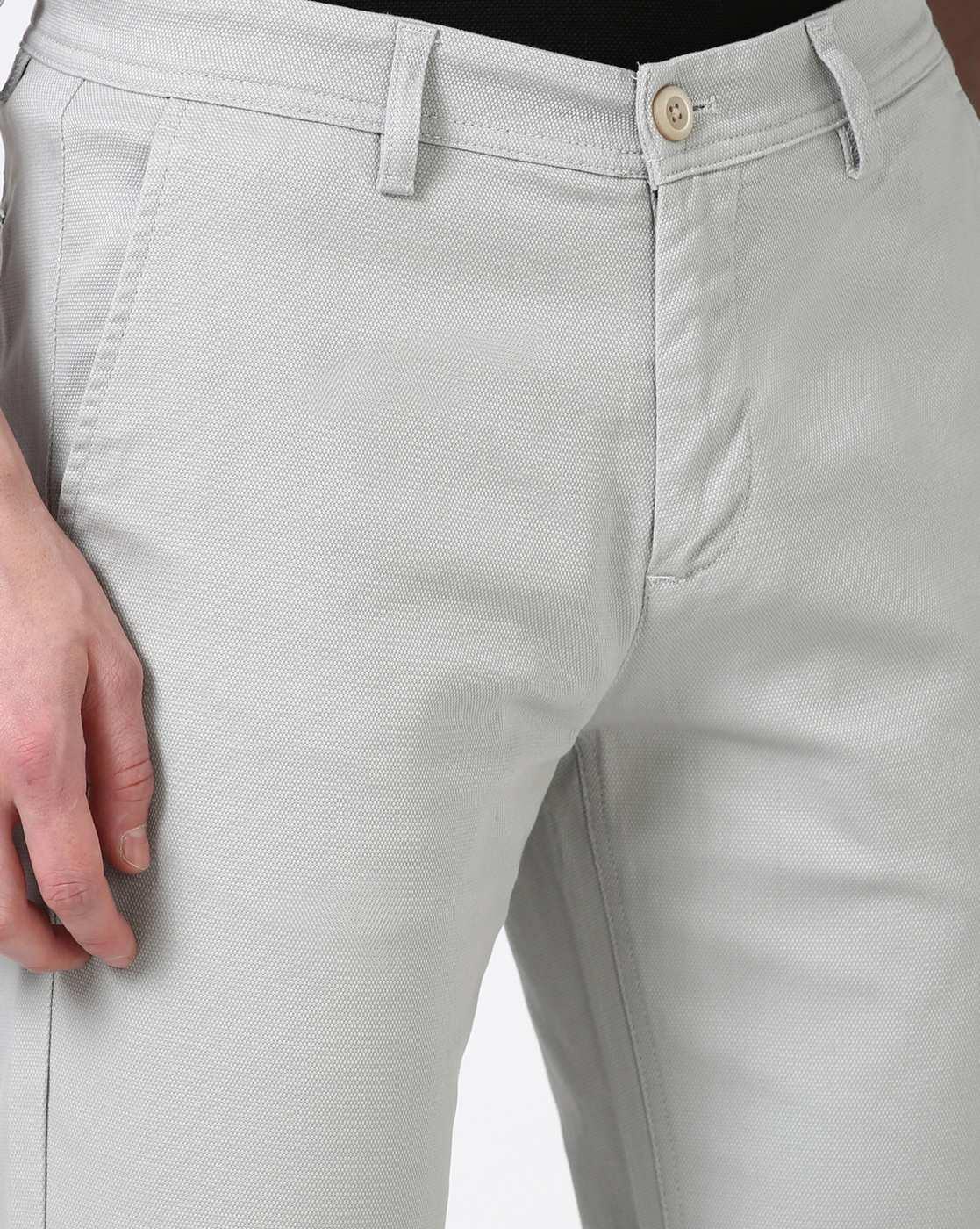 Men Slim Fit Flat-Front Chinos