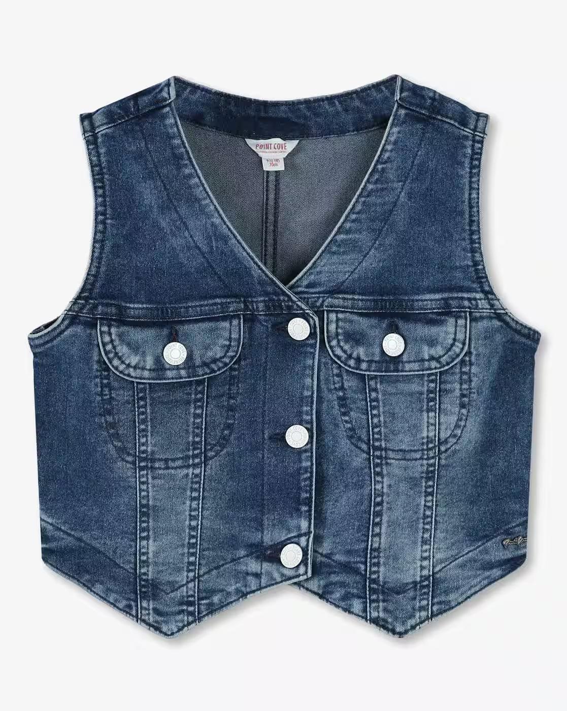 Girls Relaxed Fit Denim Vest Top