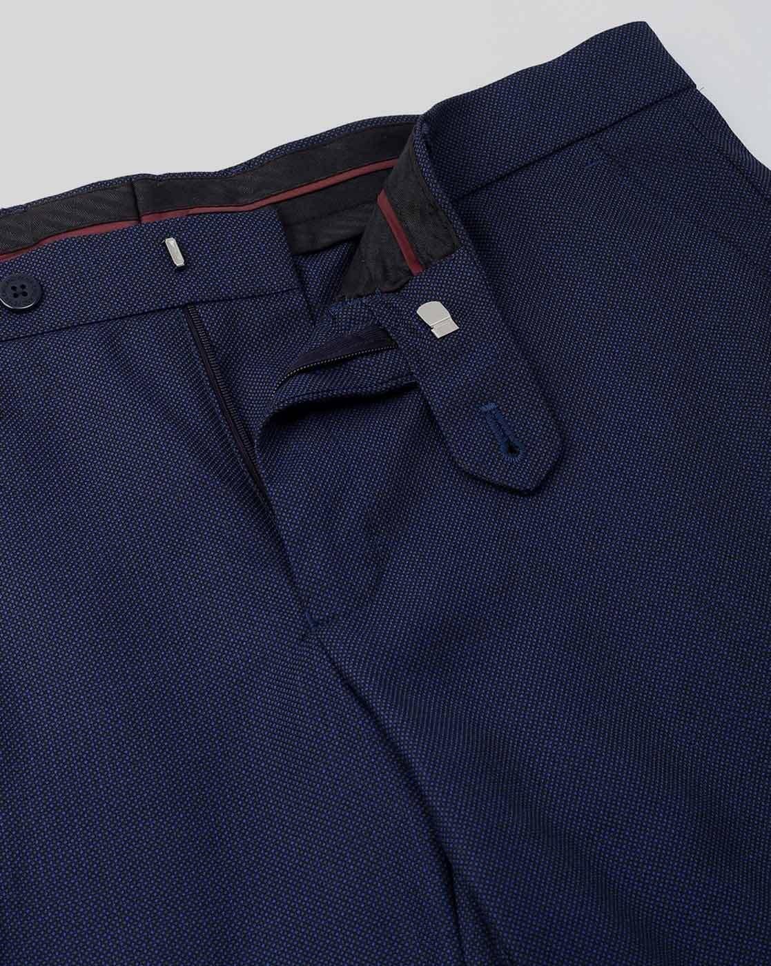 Men Patterned Slim Fit Flat-Front Trousers