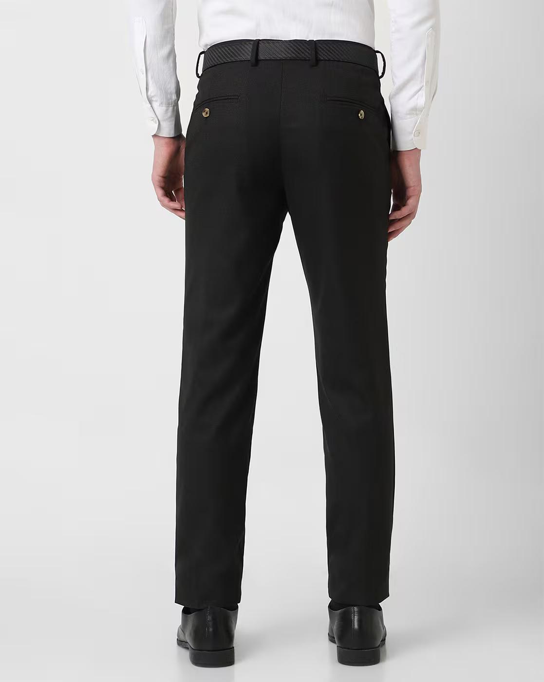 Men Mid-Rise Slim Fit Flat-Front Trousers