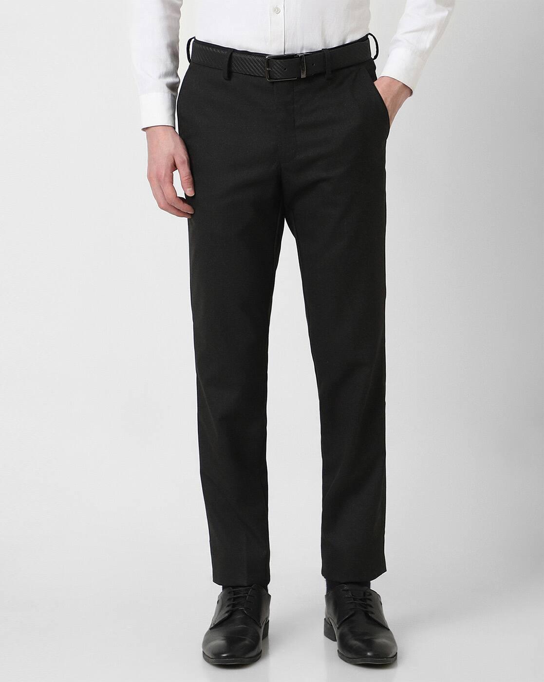 Men Mid-Rise Slim Fit Flat-Front Trousers