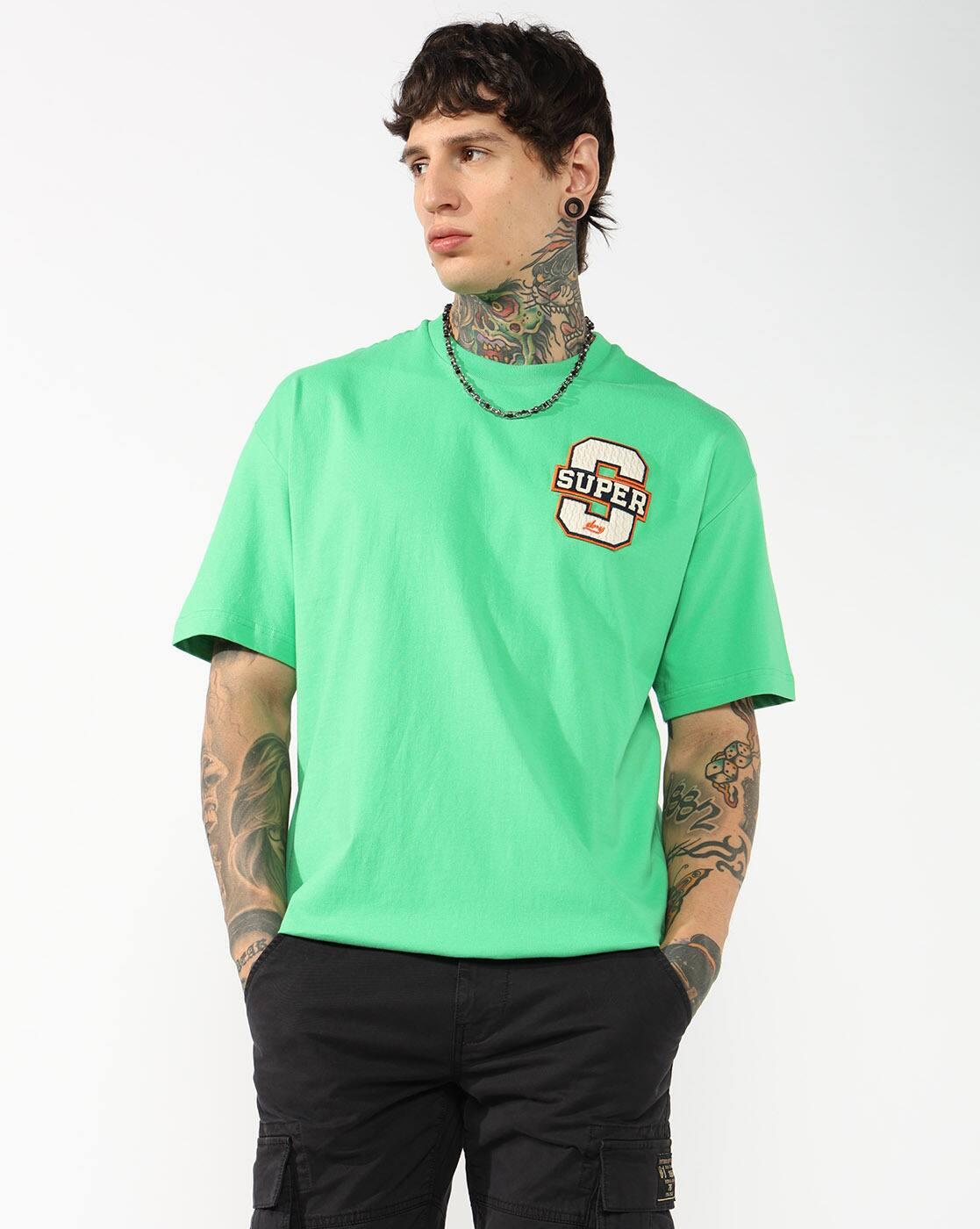 Men Iconic Logo Print Regular Fit Cotton Crew-Neck T-Shirt