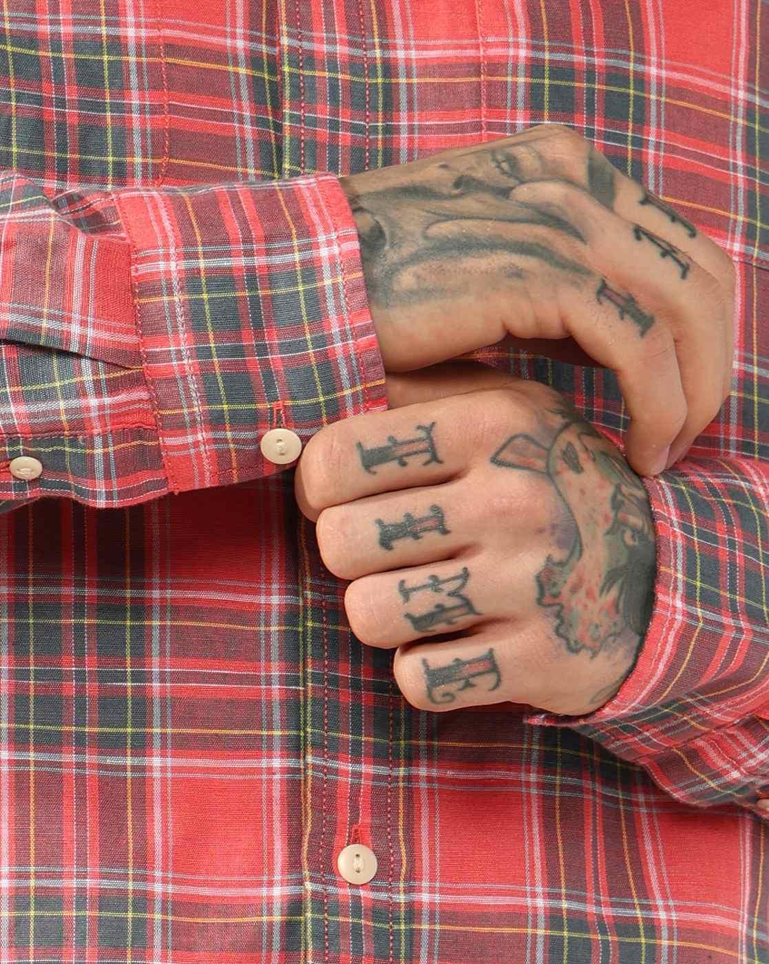 Men Checked Regular Fit Shirt with Flap Pockets
