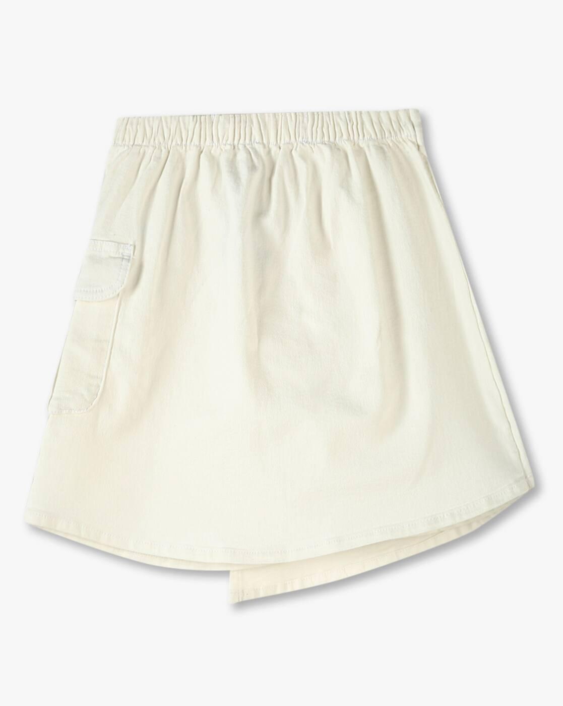 DENIM VEST & CARGO SKIRT, WHITE, 15-16Y