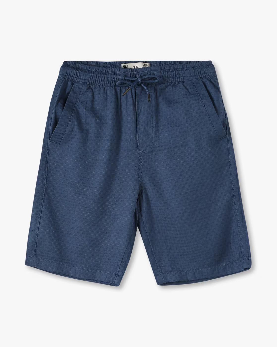 STRUCTURED WOVEN SHORTS, BLUE, 13-14Y