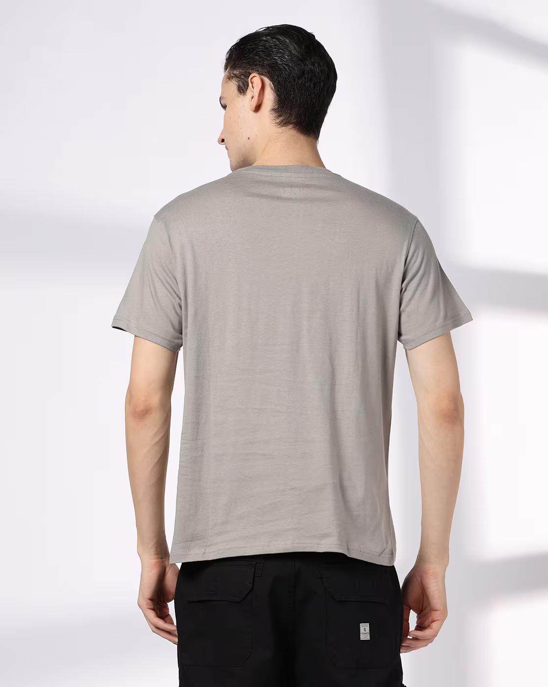 Men Typographic Print Regular Fit Crew-Neck T-Shirt