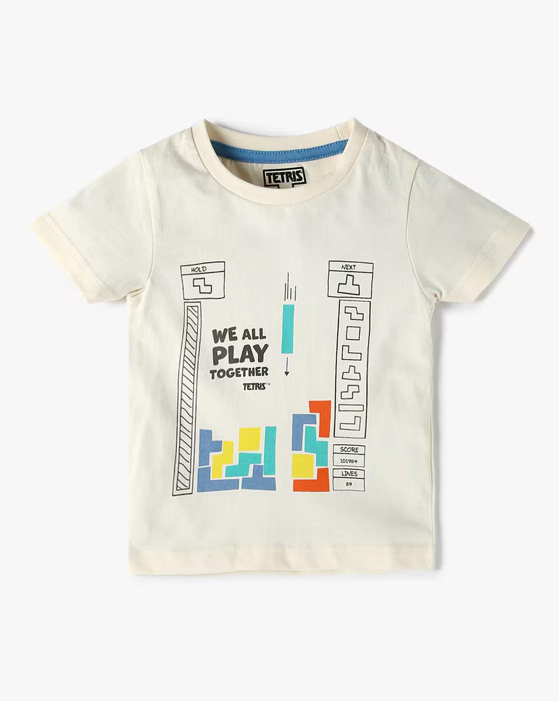 Boys Graphic Print Regular Fit Round-Neck T-Shirt
