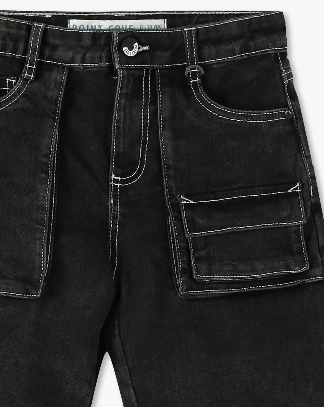 CARGO UTILITY SHORT, GREY, 9-10Y