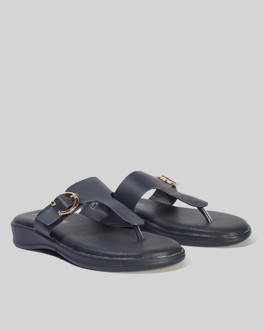 Women All Day Comfort Thong Strap Sandals with Metal Accent