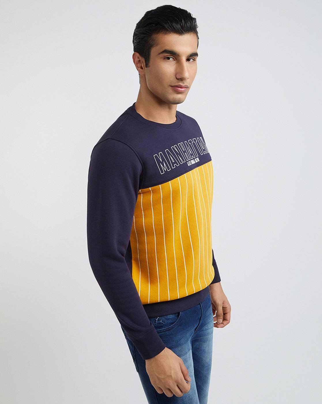 Striped Crew-Neck Sweatshirt