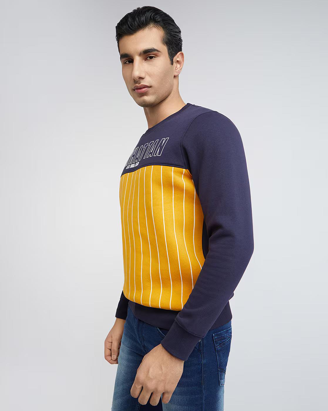 Striped Crew-Neck Sweatshirt