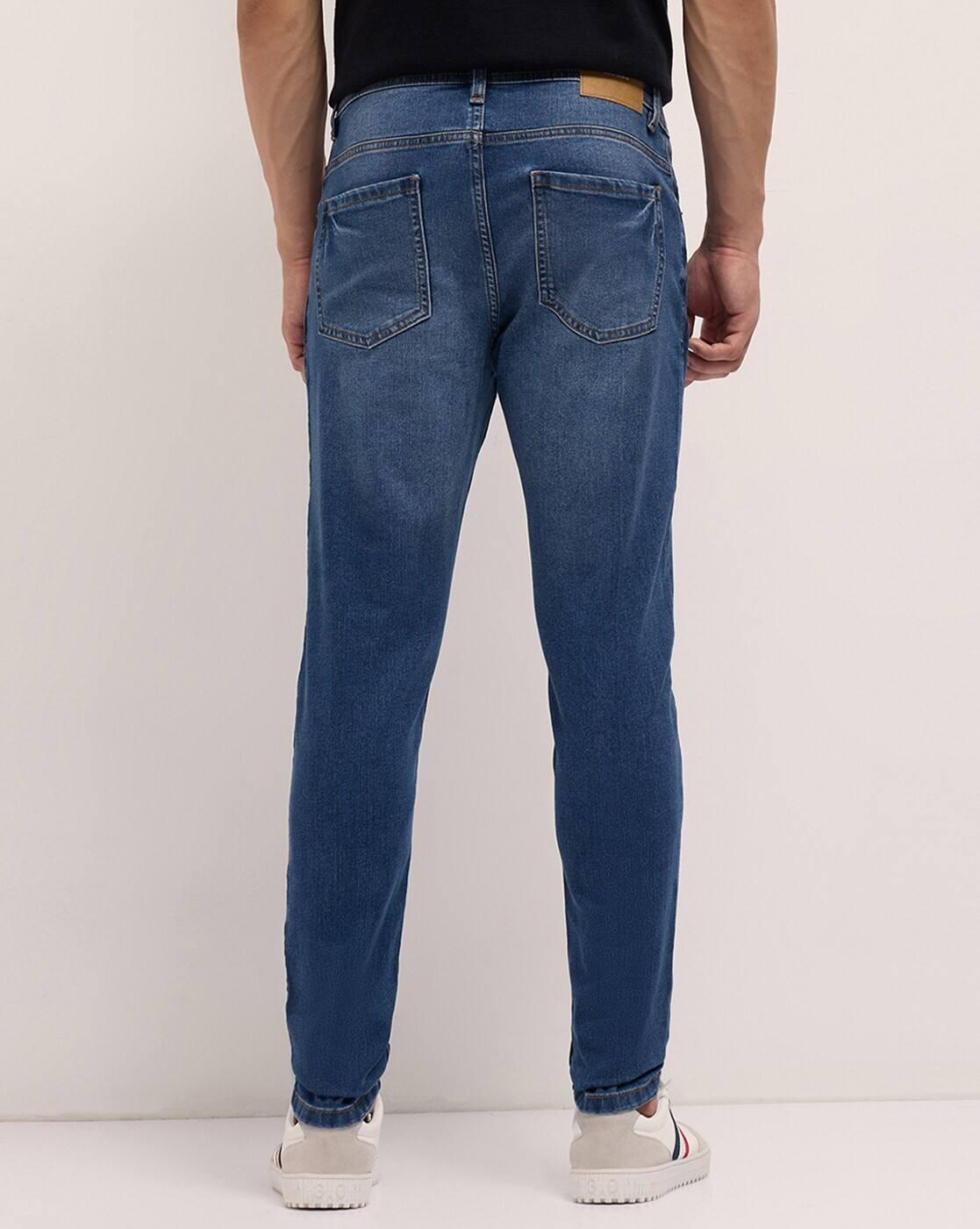 Men Mid Rise Washed Slim Skinny Jeans