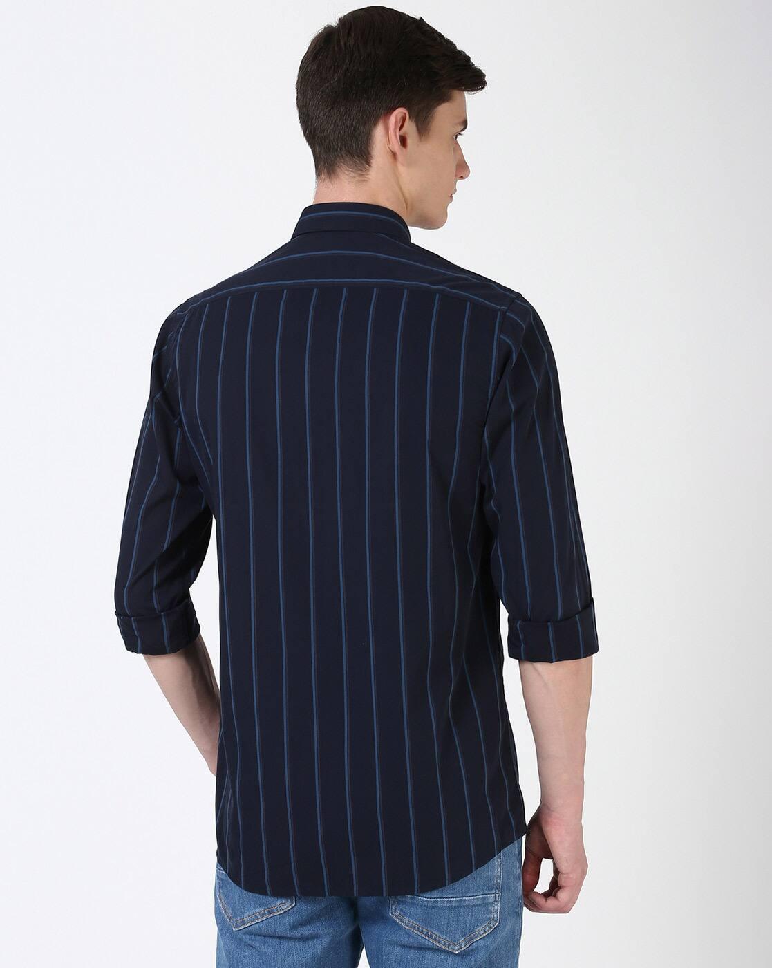 Men Striped Slim Fit Cotton Shirt